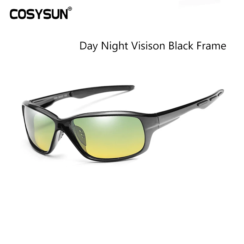 GlosseBlk Day night Брендовые мужские спортивные солнцезащитные очки для вождения, поляризованные солнцезащитные очки, мужские очки UV400 Gafas De Sol 009 - Цвет линз: GlosseBlk Day night