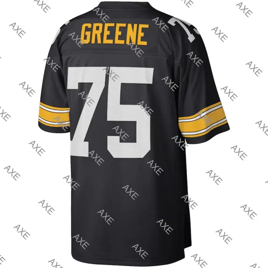 

Embroidery American Football Jersey Joe Greene Pittsburgh Black White Player Jersey