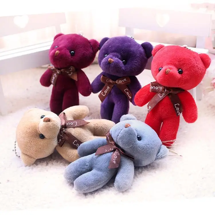 

12cm Cute Little Bear Plush Doll Backpack Pendant Bear Plush Animal Doll Children Birthday Toy Christmas Gift
