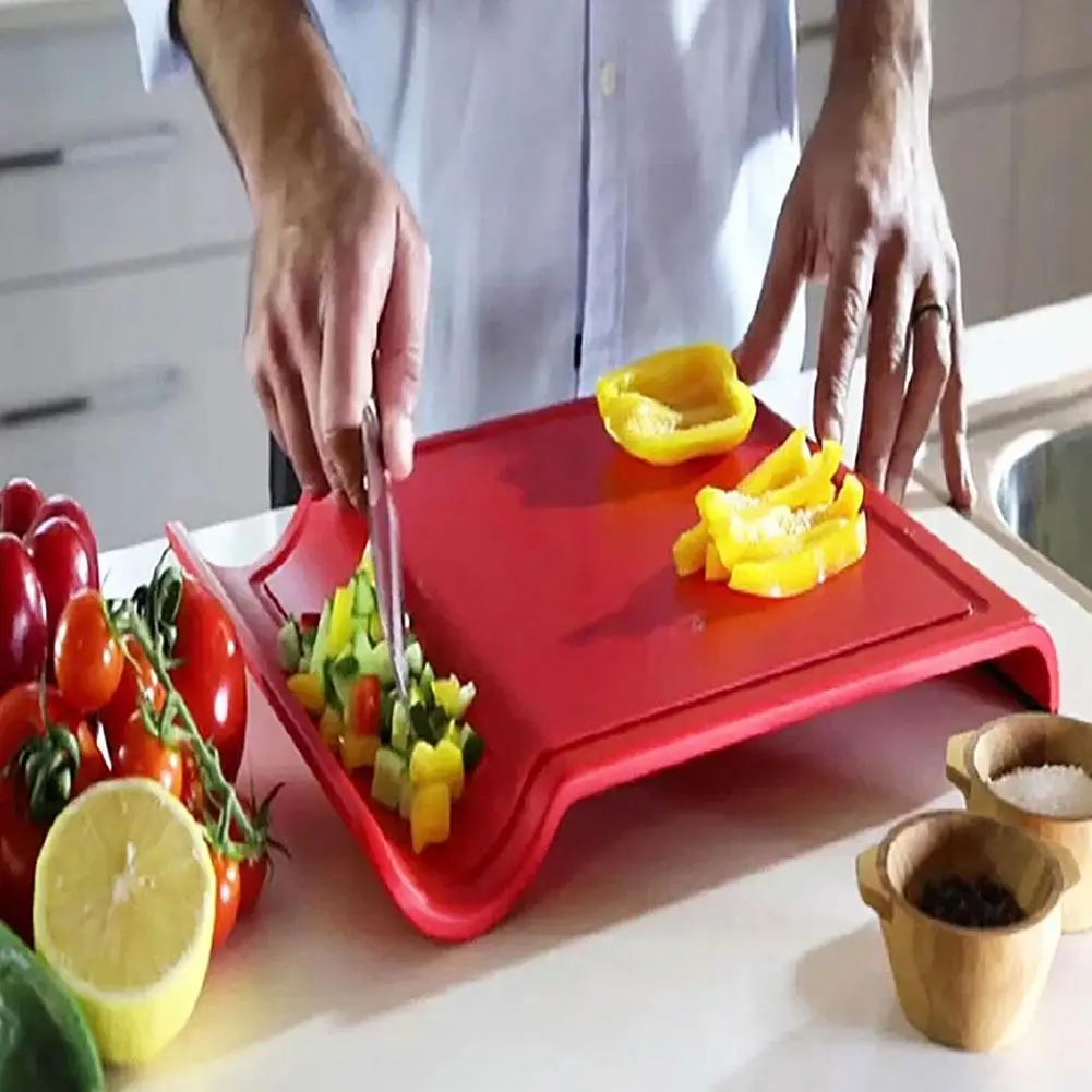

Food Grade Silicone PP Cutting Board U Shape Non-Slip Chopping Fruit Kitchen Board Chopping Vegetable Multifunctional Z6Q9