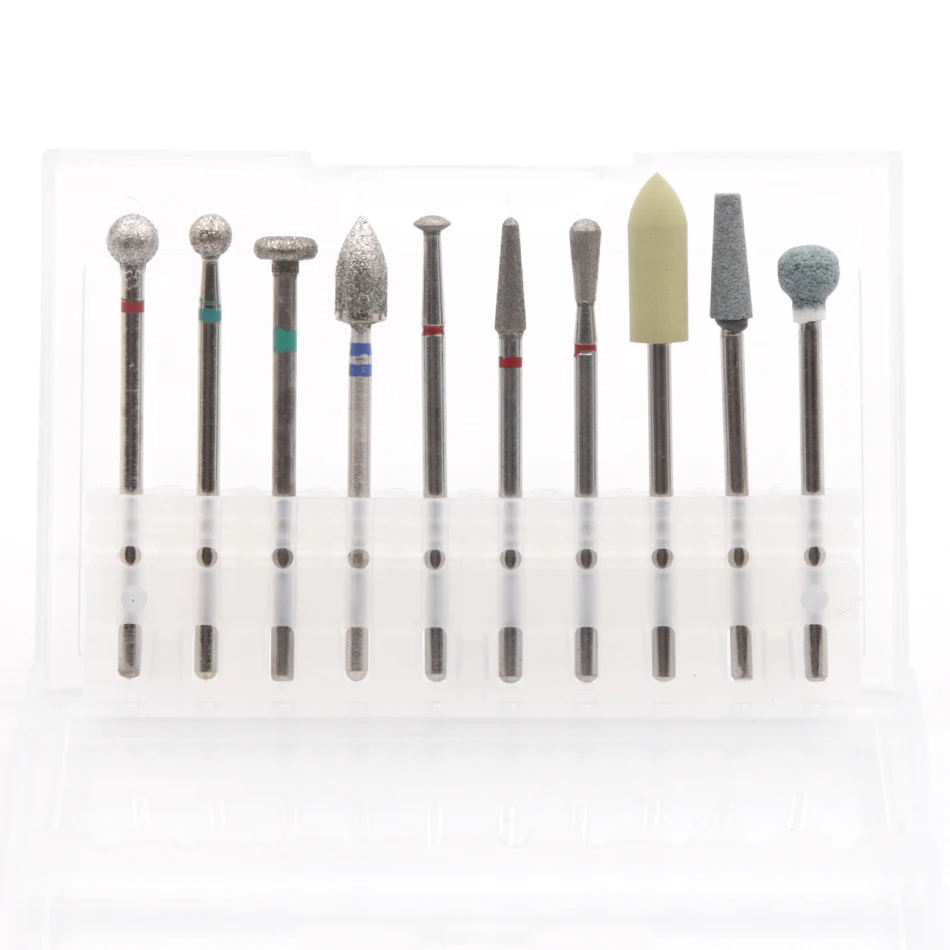 5 10PCS Diamond Cutters for Manicure Set Silicon Ceramic Nail Drill Bits Set Cutters for Nail Drill Machine Cutters for Pedicure - Цвет: 5