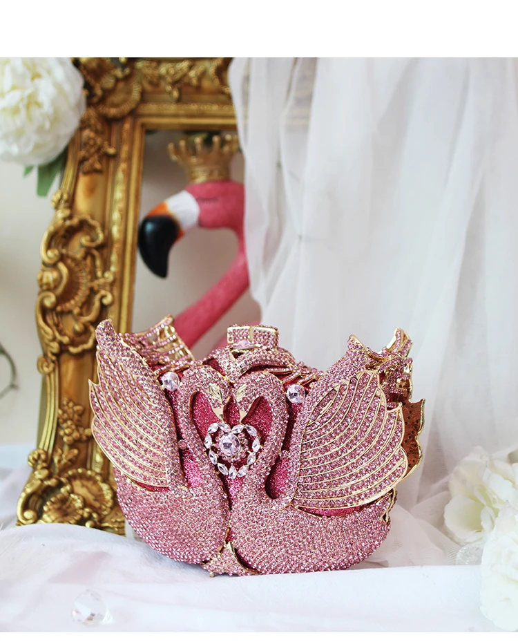 Высококачественный вечерний кошелек с кристаллами красный свадебный клатч