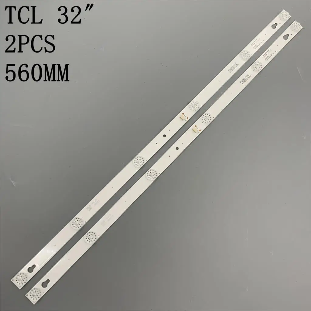 

2pcs/Lot 100%new 32inch LCD TV backlight strip for TCL L32P1A L32F3301B 32D2900 32HR330M06A8V1 4C-LB3206 6led each lamp 6v 56CM