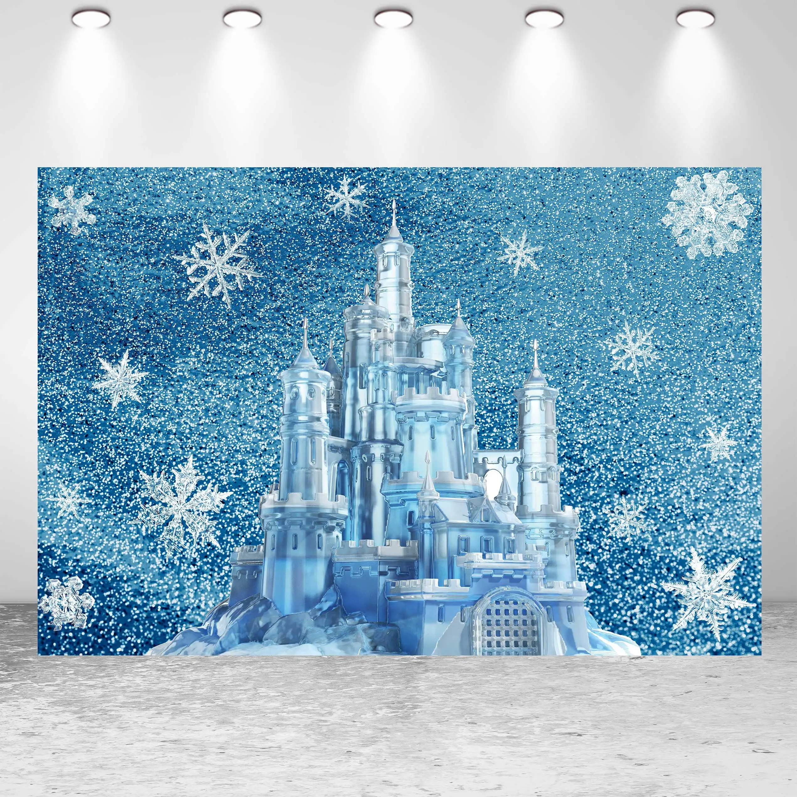 Фотофон Seekpro с зимними снежинками и блестками для детского дня рождения |