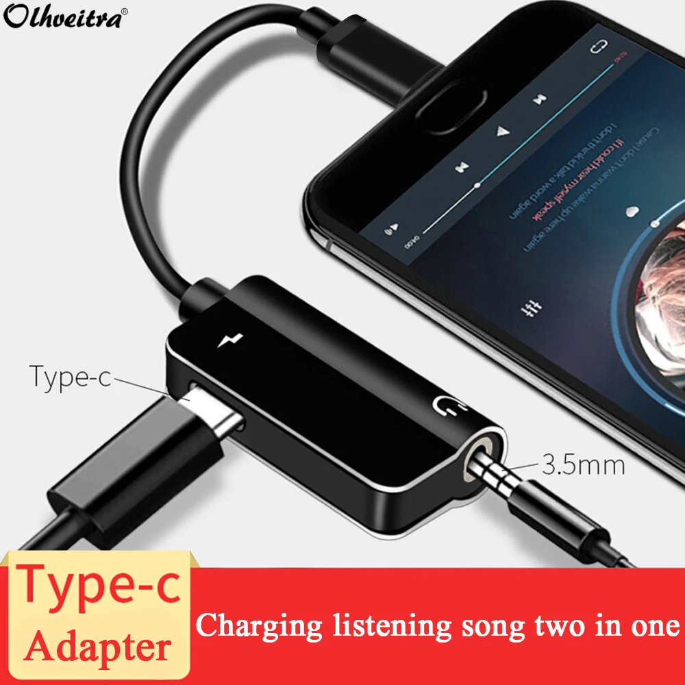 Olhveitra type C до 3 5 мм адаптер для наушников samsung Xiaomi OnePlus Jack Dongle аудио разветвитель AUX