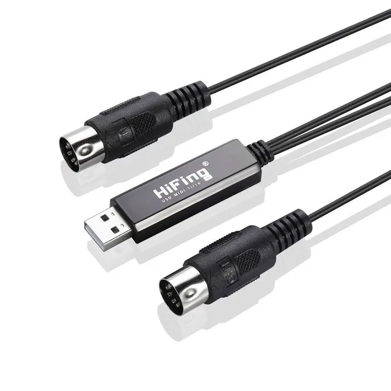 HiFing USB IN-OUT MIDI Interface Converter/Adapter with 5-PIN DIN Cable for PC/ Laptop/ Mac | Спорт и развлечения