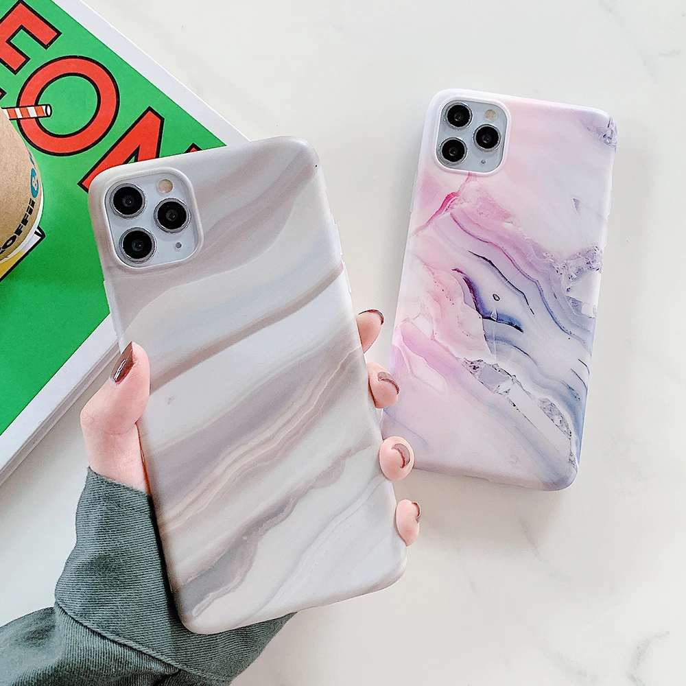 SUYACS чехол для телефона с мраморной текстурой iPhone 11Pro Max 7 8 Plus XS XR X 6 6S Цвет