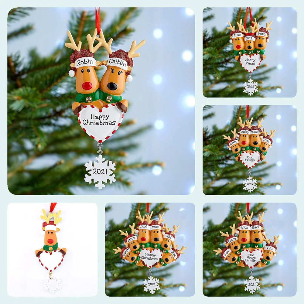 

New Year 2022 1PC 3D Personalised Family Christmas XMAS Tree Hanging Decoration Bauble Gift Ornament Christmas Decorations