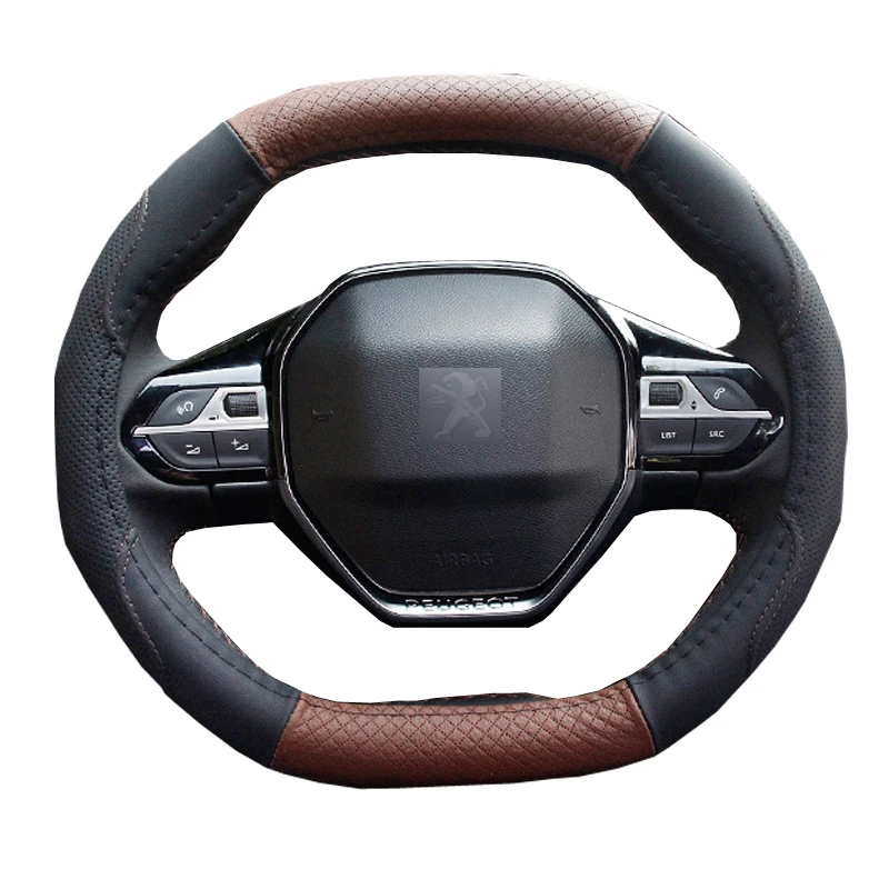 Чехол для руля автомобиля HuiER овальной формы подходит только Peugeot 4008 5008