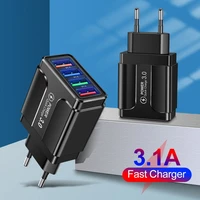 4usb mobile fast phone charger 3 1a multi port universal travel home euusuk plug wall charging head for tablet smart phone