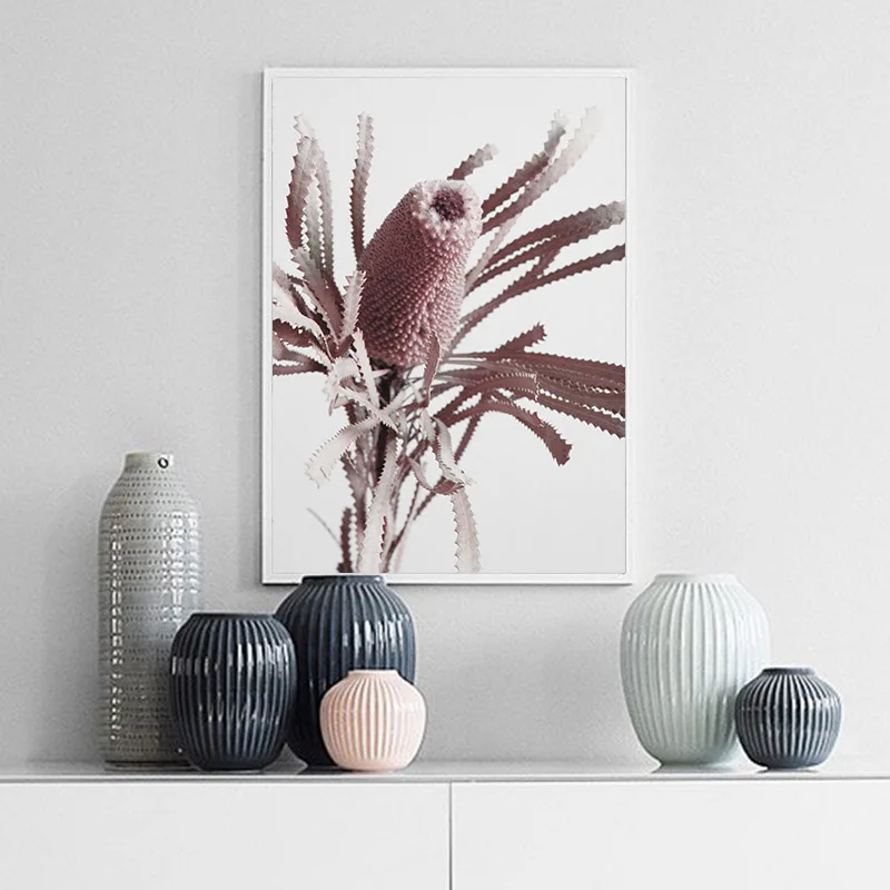 Цветок Protea Постер в скандинавском стиле цветочный принт на холсте скандинавский
