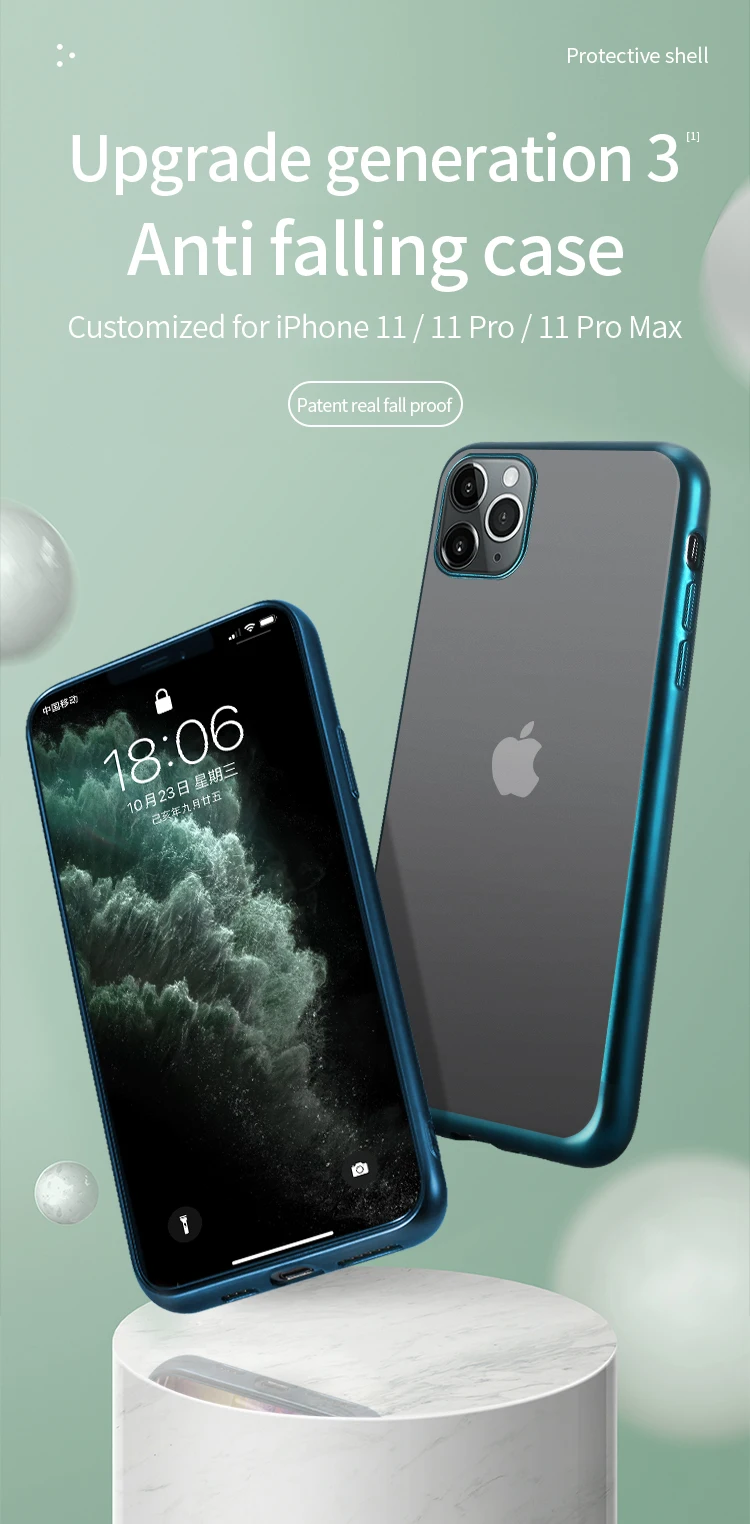 TPU Matte Case for iPhone 11 Pro Max Case Set Transparent Silicone Case Shockproof Case for iPhone X XR XS Max 8 7 6 6S Plus