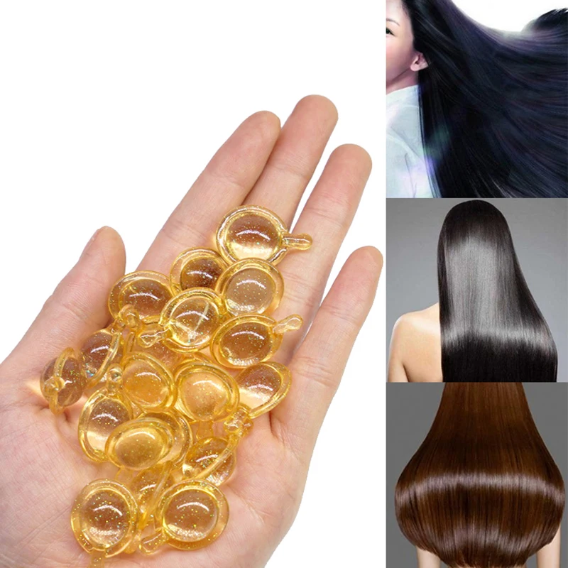 

10Pcs Hair Vitamin Capsule Oil Smooth Silky Hair Serum Oil Anti Hair Loss Hair Mask Repair Damaged Conditioner Essential Oil