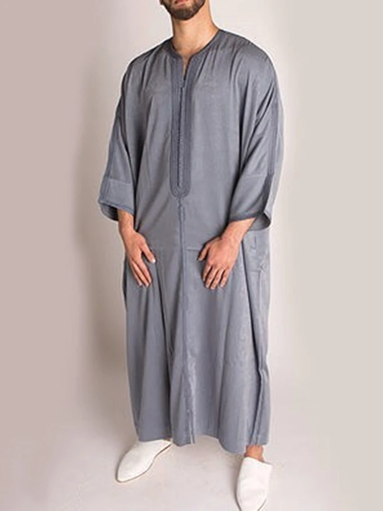 Muslim Men Robe Jubba Thob Islamic Clothing Dress Robe Saudi Arabia Abaya Middle East Arab Clothing Dubia High Quality Abaya
