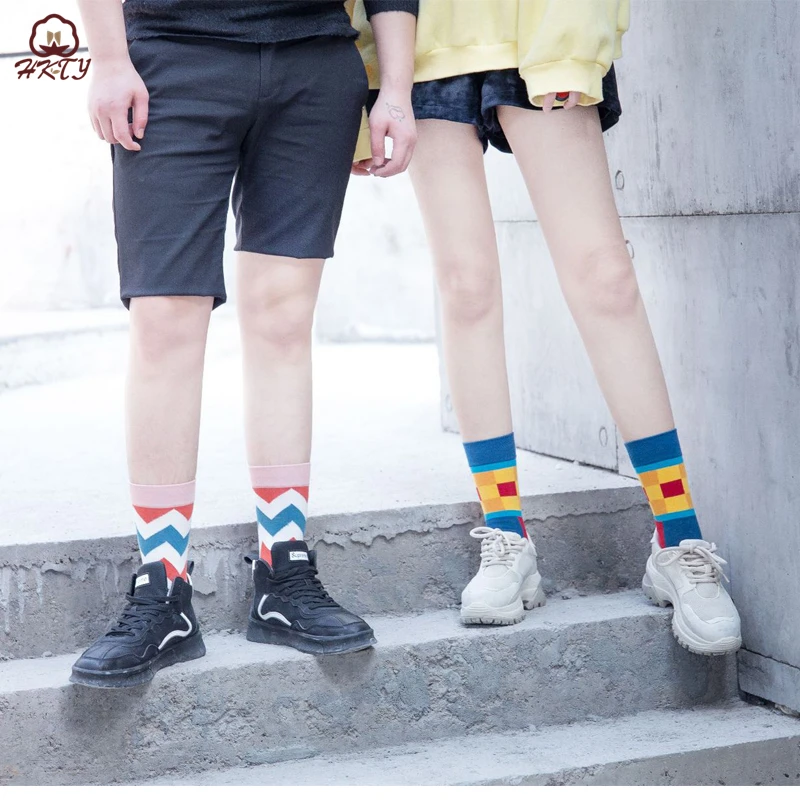 Новый тренд модные дизайнерские женские носки из чесаного хлопка унисекс с