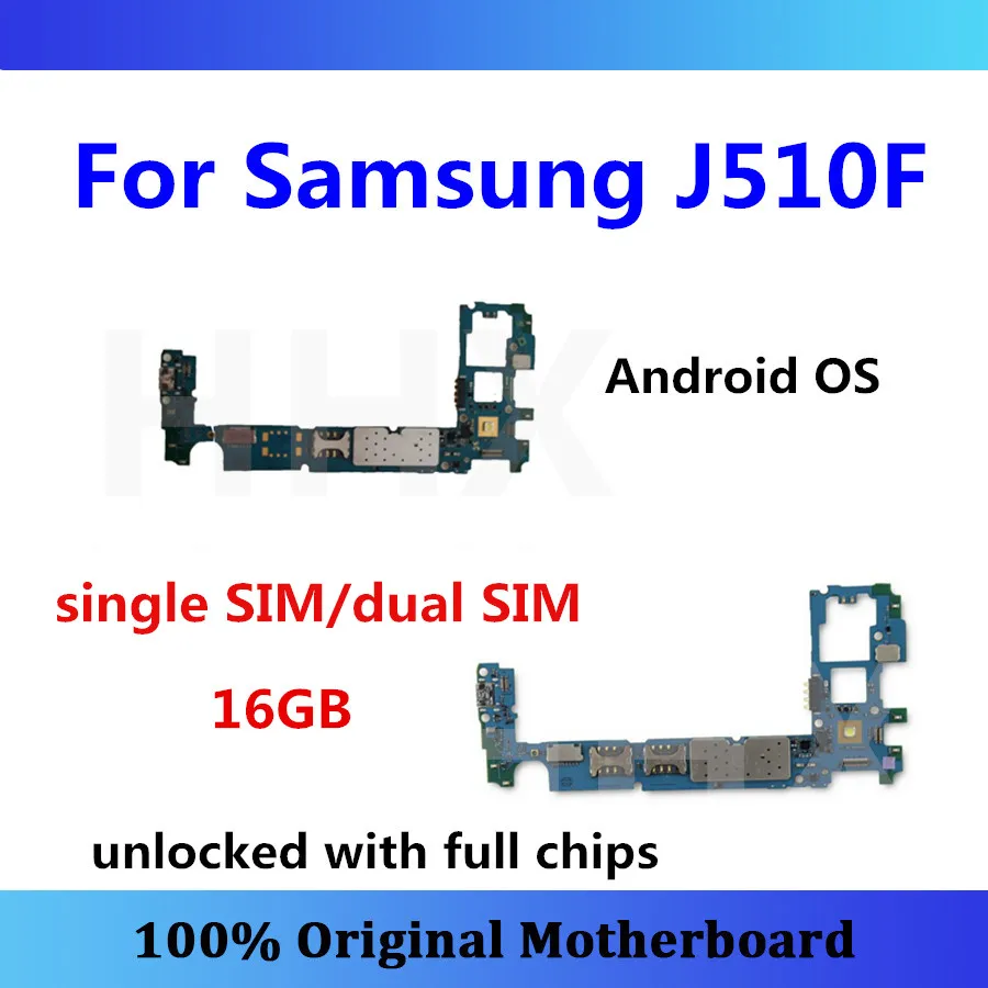 Разблокированный MB для samsung Galaxy J5 J510F J510FN материнская плата одна/две sim-карты с чипами логическая плата Android OS J510F J510FN карта