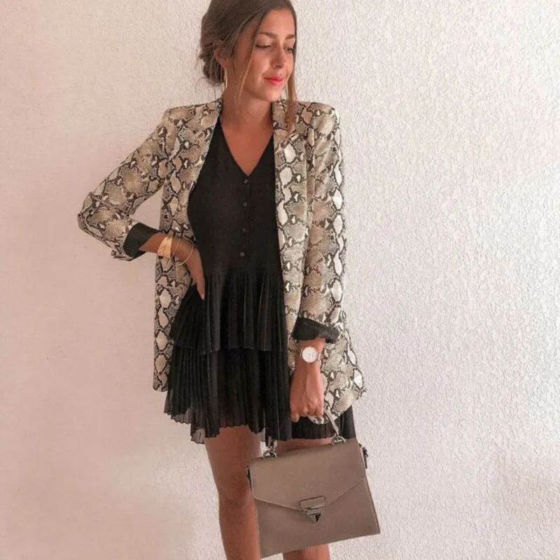 Женский облегающий Блейзер Повседневный Кардиган с длинным рукавом Офисная