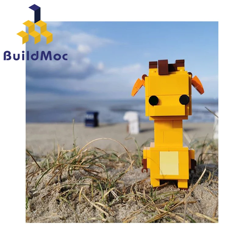 BuildMoc BrickHeadz для 40316 жирафа квадратная голова большая из принта коллекция игрушек