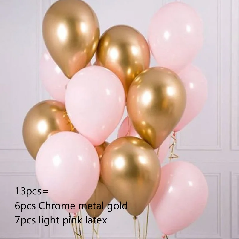 13pcs suit 2 18 шт. белые и золотые конфетти для воздушного шара шары 13 шт. металлические золотые розовые шары для декорации на свадьбу, вечеринку, день рождения - Цвет: 13pcs suit 2