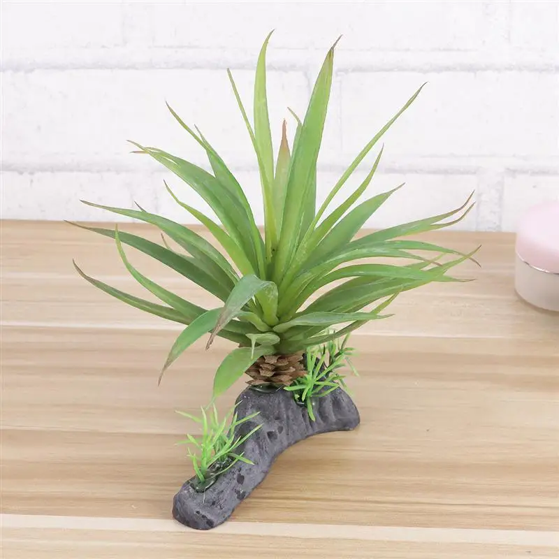 1 Pc Simulated Water Plants For Pet Reptile Turtle Fish Tank Succulents Home Ornament Terrarium Decoration (Green) | Дом и сад