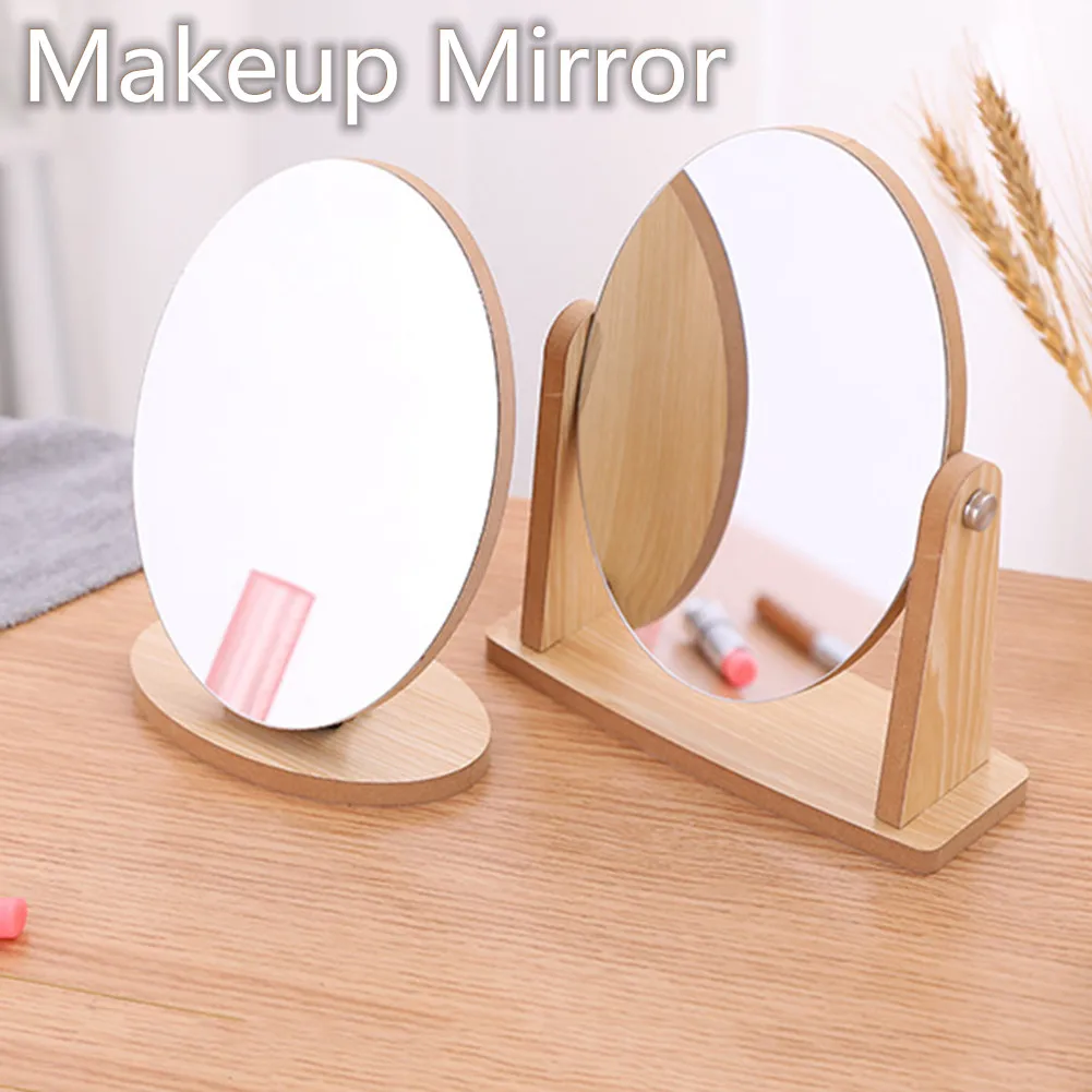 

Portable Makeup Mirror Wood Stand Table Cosmetic Desktop Makeup Mirror Beauty Dressing Mirror Women Makeup Tools