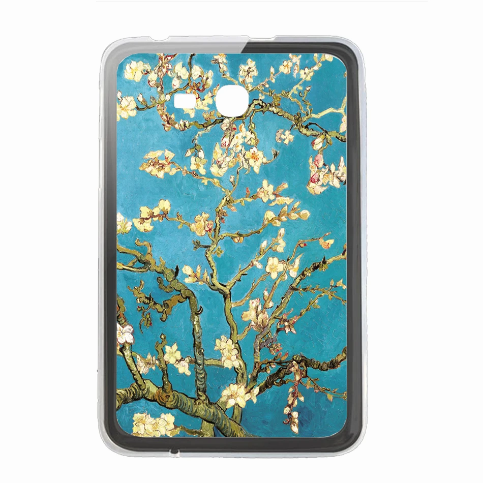 Мягкий с рисунком из ТПУ чехол для samsung Galaxy Tab 3 lite 7,0 tab 3 V VE SM-T110 T111 T113 SM-T116NU прозрачная на планшет задняя крышка