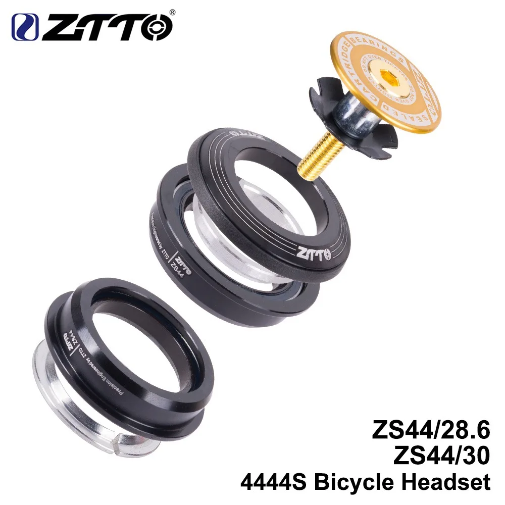 ZTTO MTB гарнитура для шоссейного велосипеда 44 мм CNC 1 1/" 28,6 прямая вилка внутренний ZS44 SEMI-INTEGRATED гарнитура для горного велосипеда 4444S - Цвет: gold