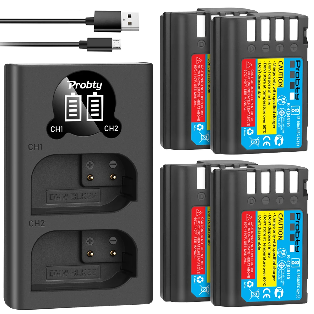 New DMW-BLK22 DMWBLK22 BLK22 Battery For Panasonic LUMIX DC-S5 DC-S5K or LED Charger