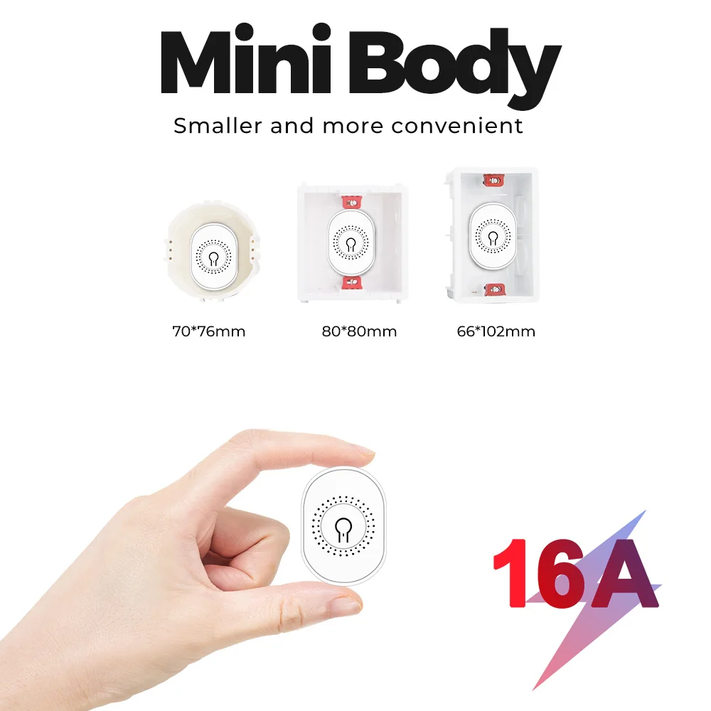 Tuya Smart WiFi мини светильник переключатель 16A 1Gang 2 Way DIY модуль таймер Управление