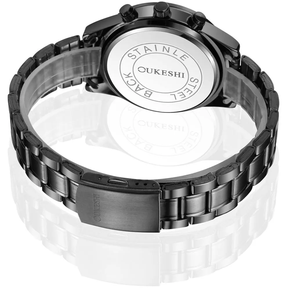 

Men Quartz Full steel watch hot sale business wristwatch best quality stainless steel fashion round dial relojes New Luxury