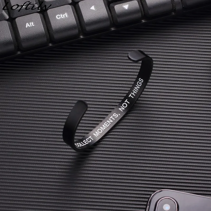 Собирайте МО мужчин ts не вещи браслет с буквами Регулируемая манжета Открытый из