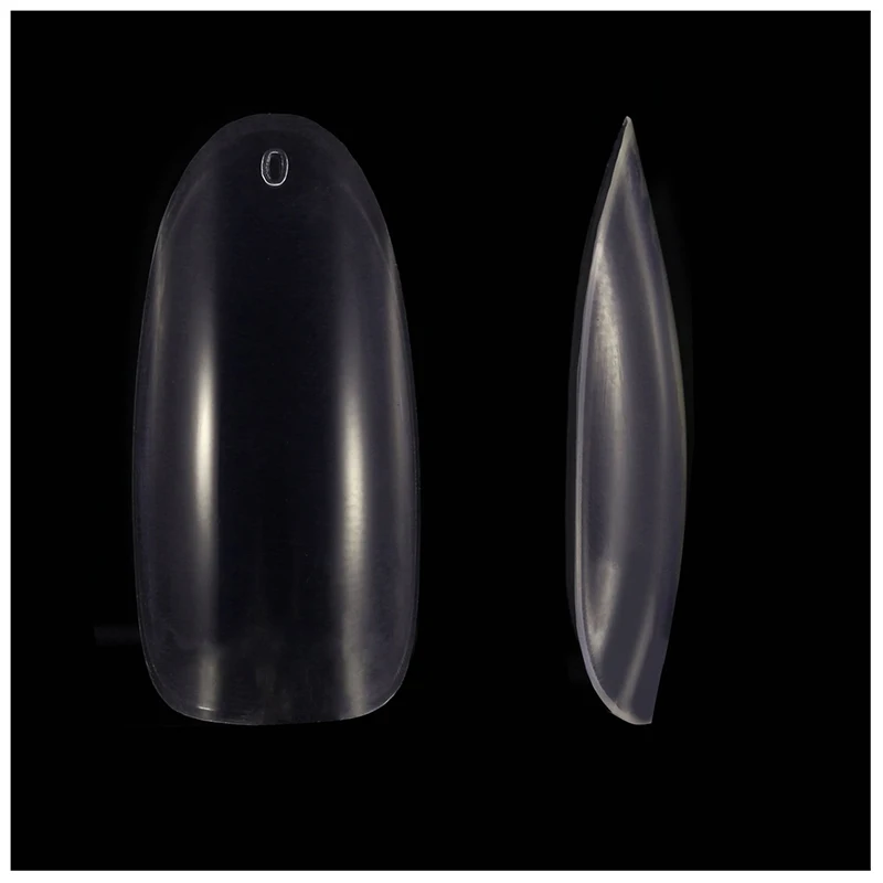 

500 Pieces Oval Fake Nail Tips Full Cover False Nails 10 Sizes with Clear Box for Nail Salons and DIY Nail Art, Clear