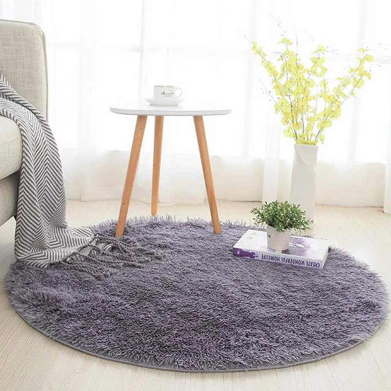 Искусственный шерстяной теплый круглый ворсистый ковер размером 80/120/160 см для гостиной, спальни, ковер для пола, матрас, сидение, текстильные меховые ковры.