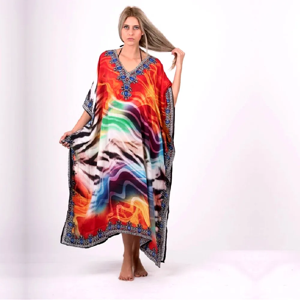 Хлопковое длинное пляжное платье для женщин Пляжное парео купальник накидка