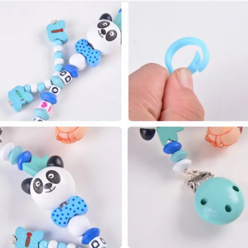 1PC New Cute Panda Silicone Baby Pacifier Clip Multicolor Rainbow Chain For Teething Soother Chew Toy | Мать и ребенок
