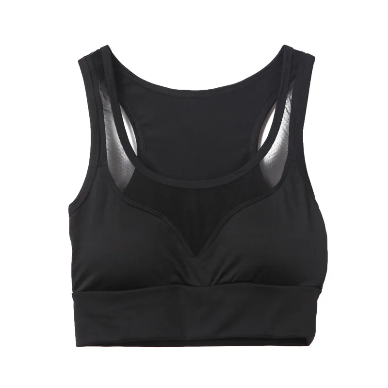 

Hot Wholesale Women Mesh Patchwork Yoga Bra Tops Bodycon Slim Sporting Clothing Bustier Vest Crop Tops Bralette Blouses