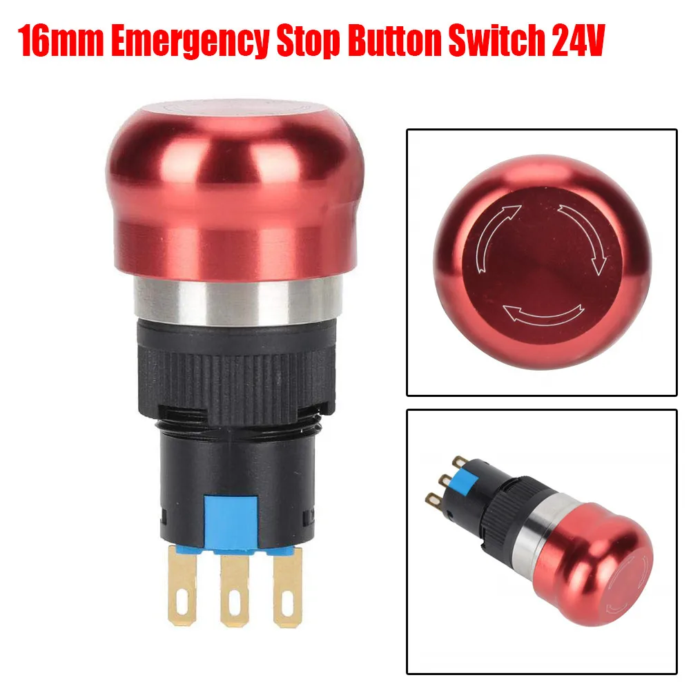 Аварийной остановки кнопочный переключатель 24V Нержавеющая сталь ручка