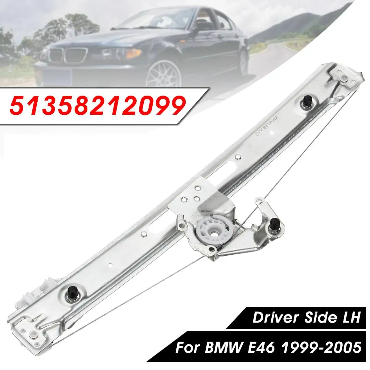 Регулятор стеклоподъемника заднего левого BMW E46 3 серии 323i 325i 325Xi 1999 2005 со стороны