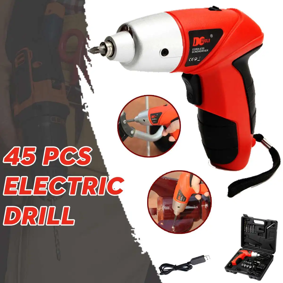 

Mini Cordless Impact Drill Electric Screwdriver Hammer Drill Power Screw Driver Tools USB Wireless Driver and Drill Woodworking