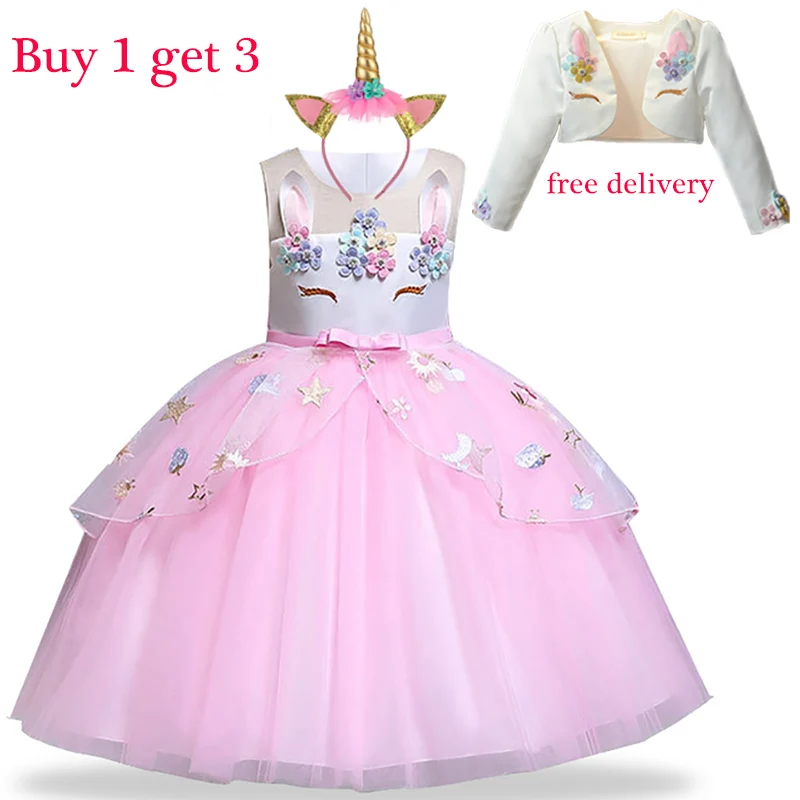 

Girls Unicorn Rainbow Tutu Dress Halloween Cosplay Costume Kids Birthday Party Princess Dress Christmas Costume 3 to 10 Year