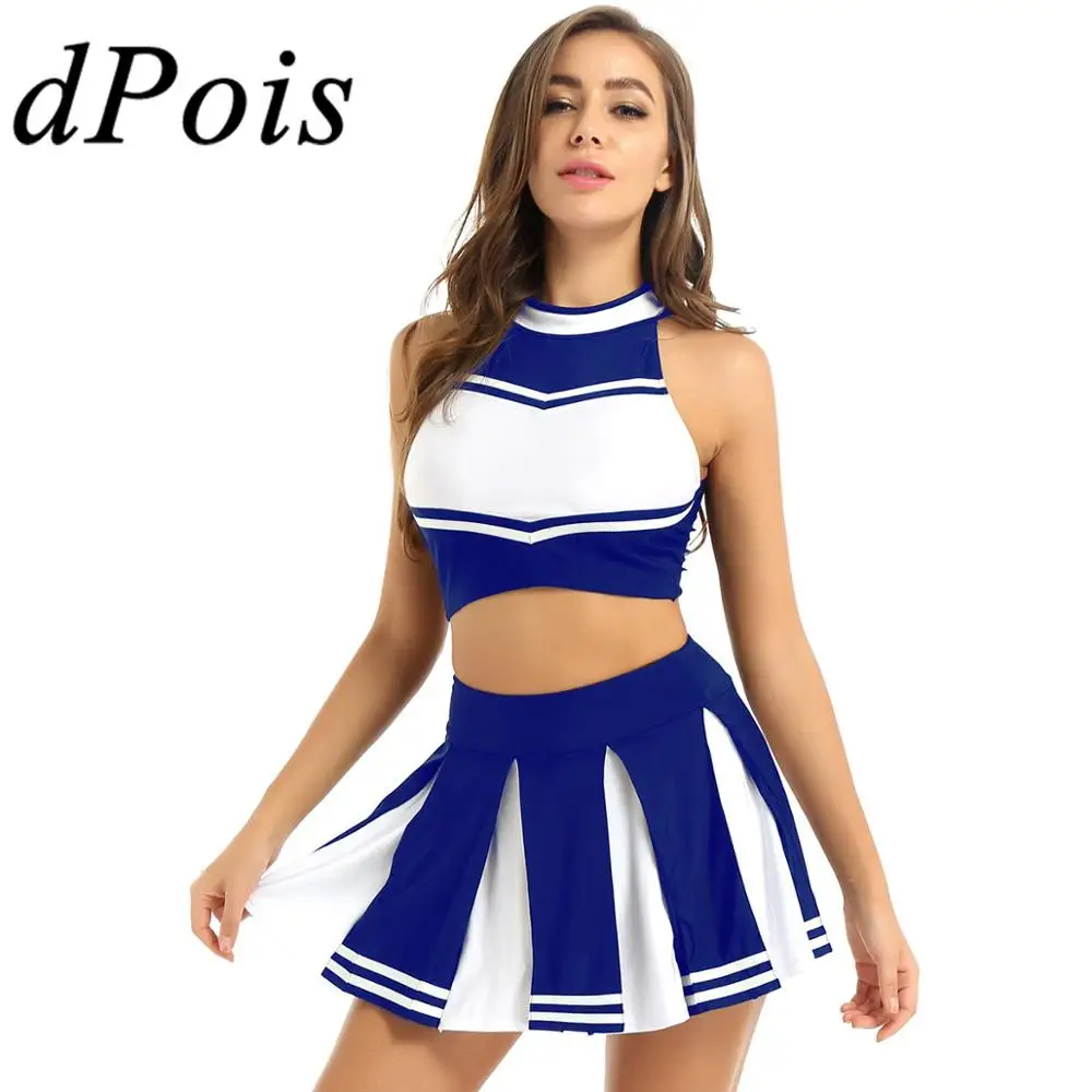 2 шт. женский Школьный костюм черлидера для взрослых Униформа Черлидинга наряд