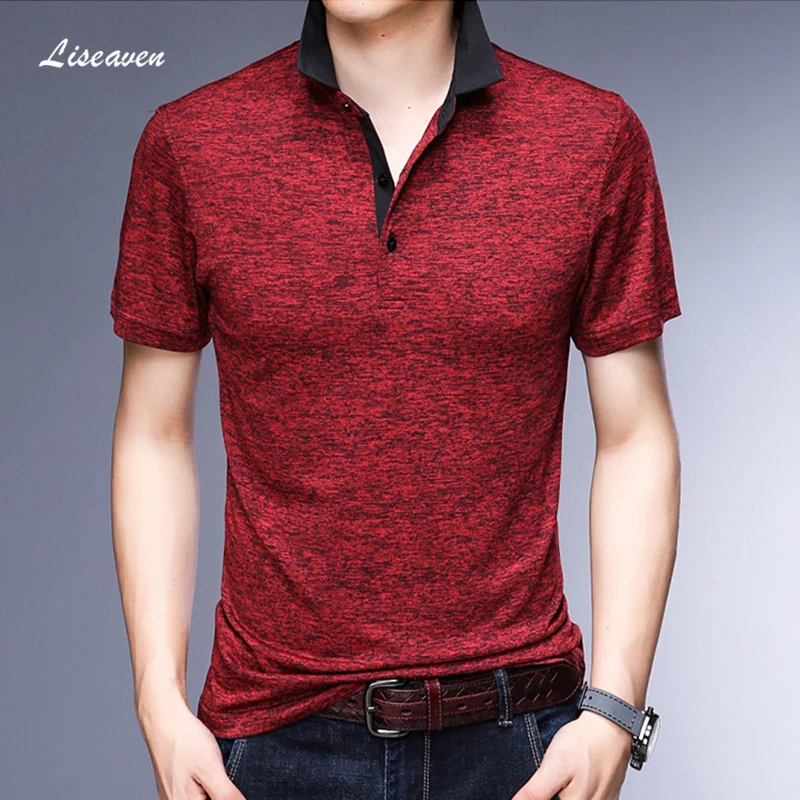 Фото Рубашка поло Liseaven мужская деловая брендовая приталенная дышащая повседневная