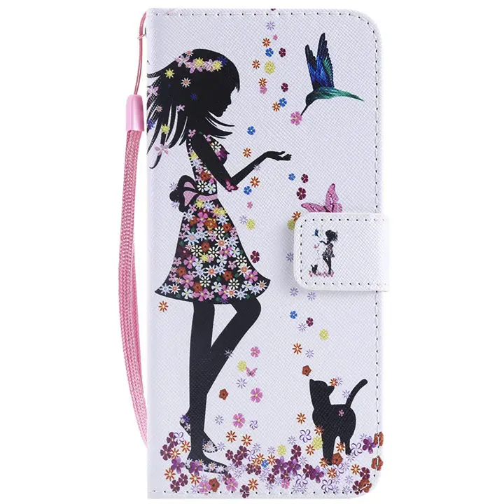Girl Cat Кожаный флип-чехол с изображением кошки и дерева для samsung Galaxy S10E S10 S9 S8 Plus Note 8 9, цветной чехол для телефона с рисунком котенка P06F - Цвет: Girl Cat