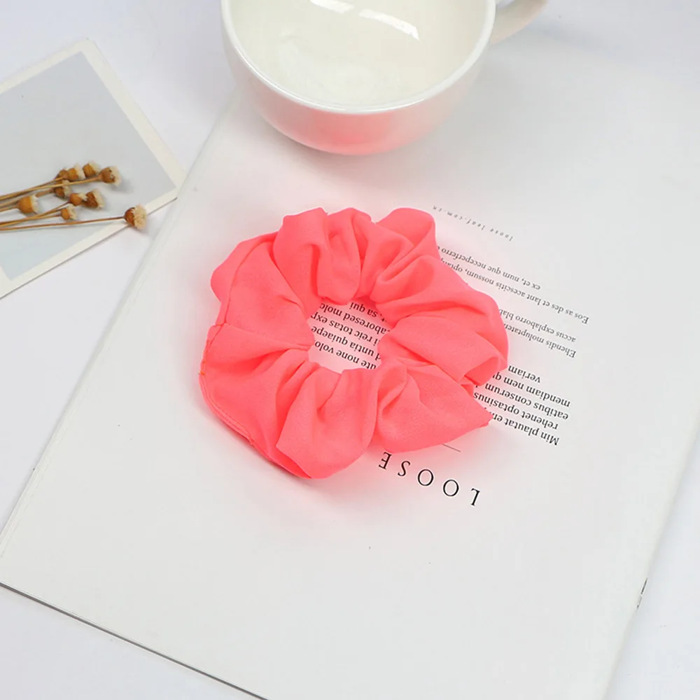 Неоновые резинки эластичные для волос цветные держатели конского хвоста розовые