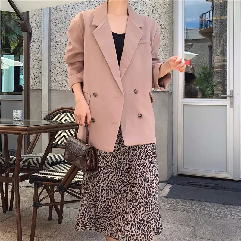 

HziriP 2020 Feminine Women High Street All Match Office Lady Slender Work-Wear Chic Thin Vintage Casual Elegant Loose Blazers