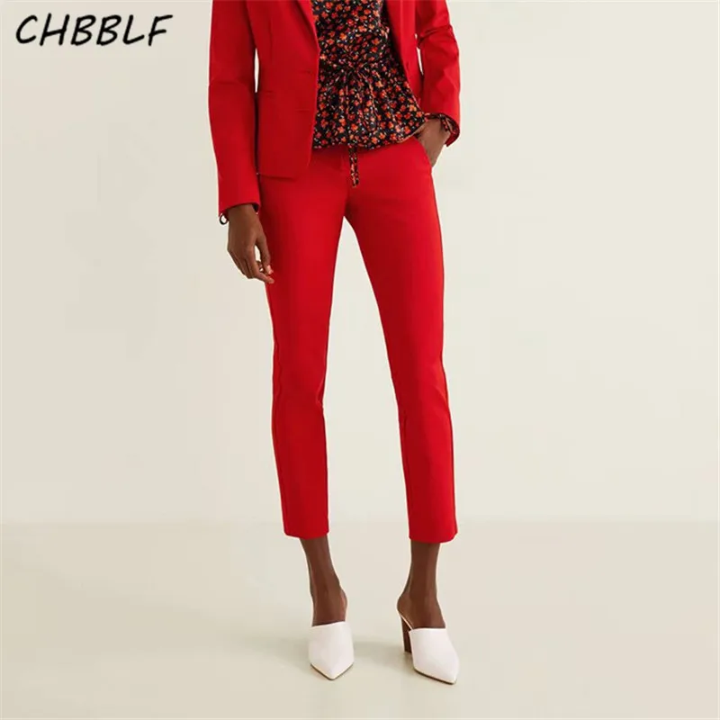 CHBBLF женские стильные однотонные брюки с боковыми карманами на молнии