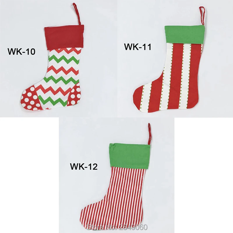 100 шт носки Санта Клауса Конфеты Подарочная сумка ткань Рождественский носок