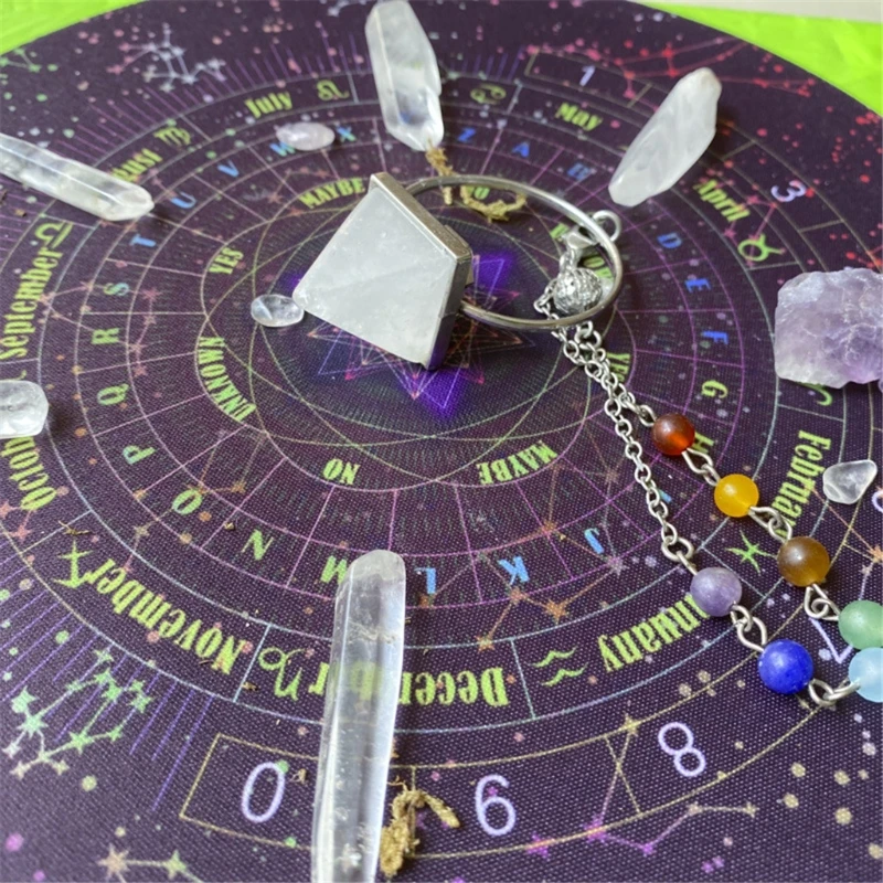 Round Pendulum Divination Tablecloth Tarots Card Pad Runes Altar Table Cloth Constellation Board Game Rubber Dropship | Спорт и