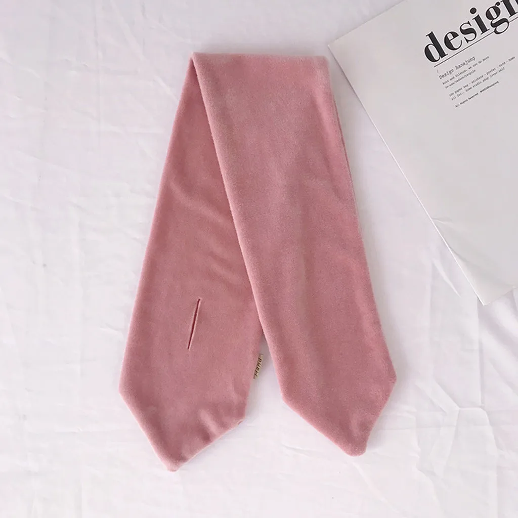 Осенне-зимний женский бархатный однотонный теплый шарф модный Повседневный