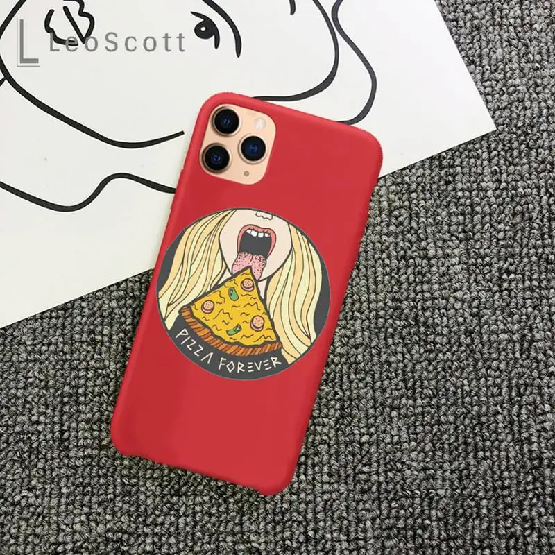 

Funny cartoon pizza best friends Phone Case Candy Color for iPhone 11 12 mini pro XS MAX 8 7 6 6S Plus X 5S SE 2020 XR